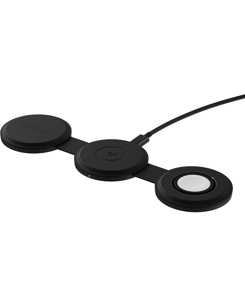 Беспроводная зарядка Satechi OntheGo 3‑в‑1 Black (ST‑QTG31K)